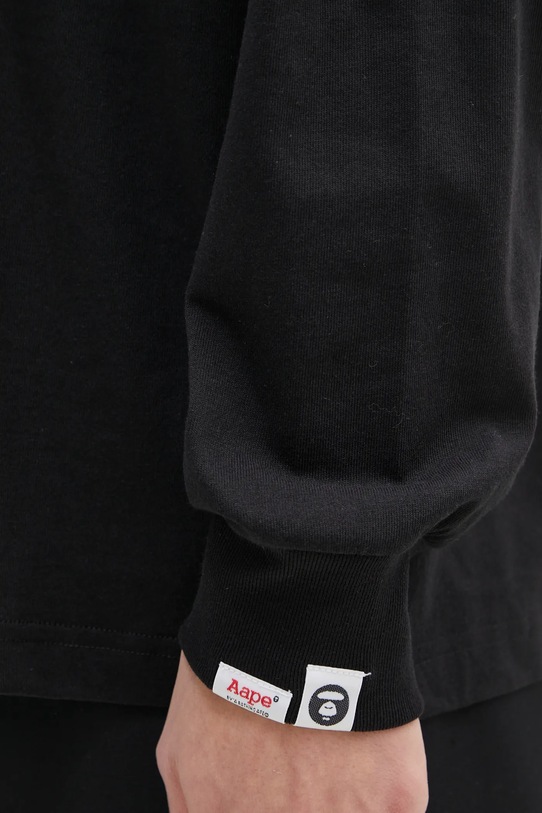 Хлопковый лонгслив AAPE Basic Long чёрный AAPLTM1559XXN
