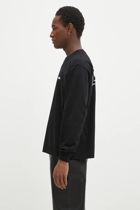 Bavlněné tričko s dlouhým rukávem NEIGHBORHOOD 242PCNH.LT01 černá AW24