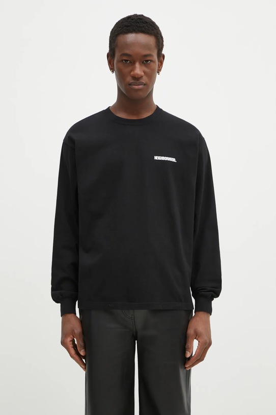 Oblečení Bavlněné tričko s dlouhým rukávem NEIGHBORHOOD 242PCNH.LT01 černá