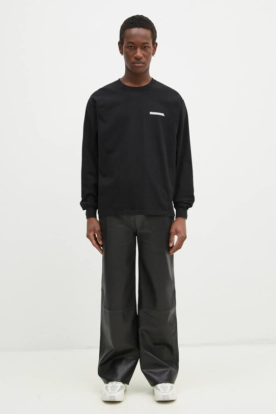 NEIGHBORHOOD longsleeve din bumbac 242PCNH.LT01 negru