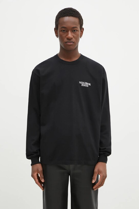 Îmbrăcăminte NEIGHBORHOOD longsleeve din bumbac 242PCNH.LT02 negru
