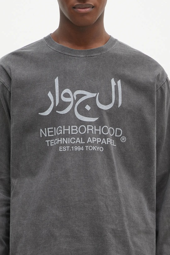NEIGHBORHOOD longsleeve din bumbac gri 242PCNH.LT15
