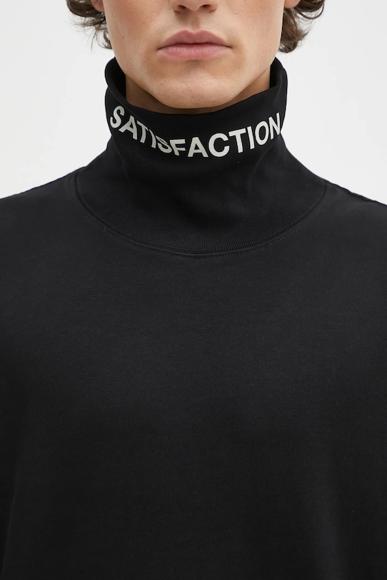 Хлопковый лонгслив PLEASURES Satisfaction Turtleneck чёрный P24W026