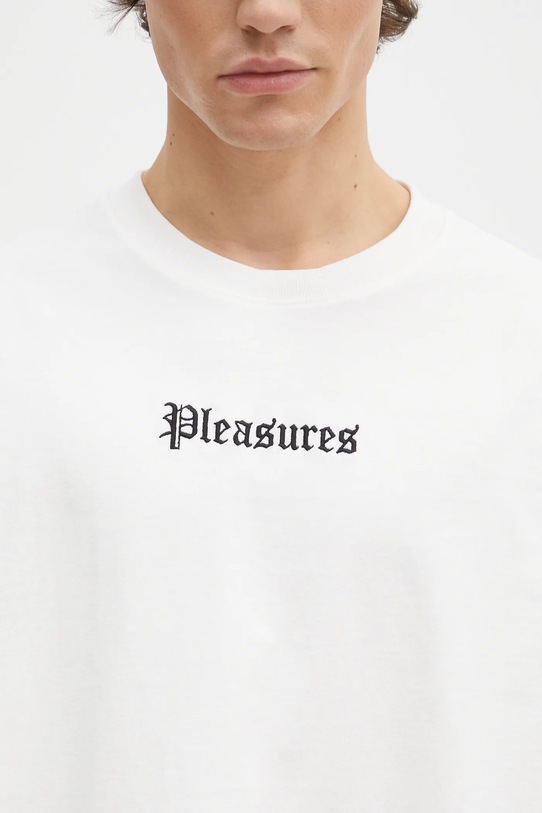 PLEASURES cotton longsleeve top Fiery Heavyweight Longsleeve white P24W027
