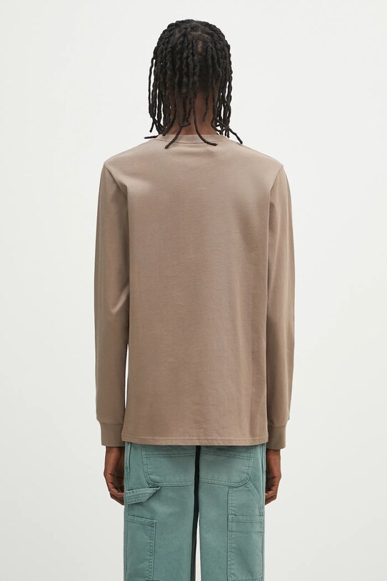 Îmbrăcăminte Carhartt WIP longsleeve din bumbac L/S Pocket T-Shirt I030437.1YJXX maro