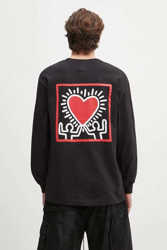 Clothing Wacko Maria cotton longsleeve top x Keith Haring KH.WM.LT01 black