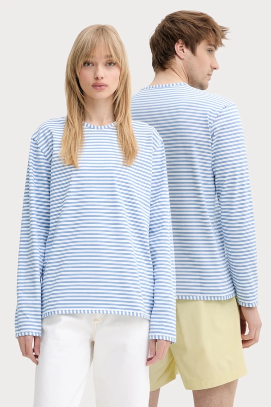 Sunnei top a maniche lunghe in cotone regolare blu RTWXJER004