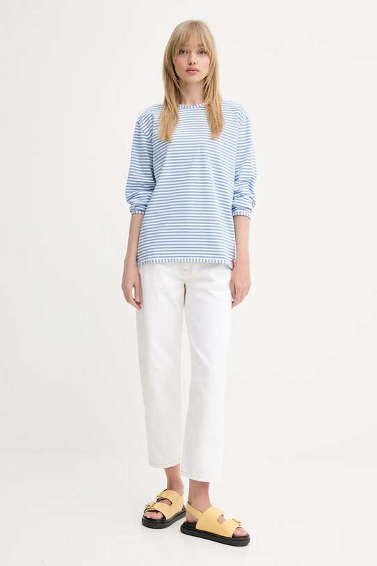 Sunnei top a maniche lunghe in cotone RTWXJER004 blu