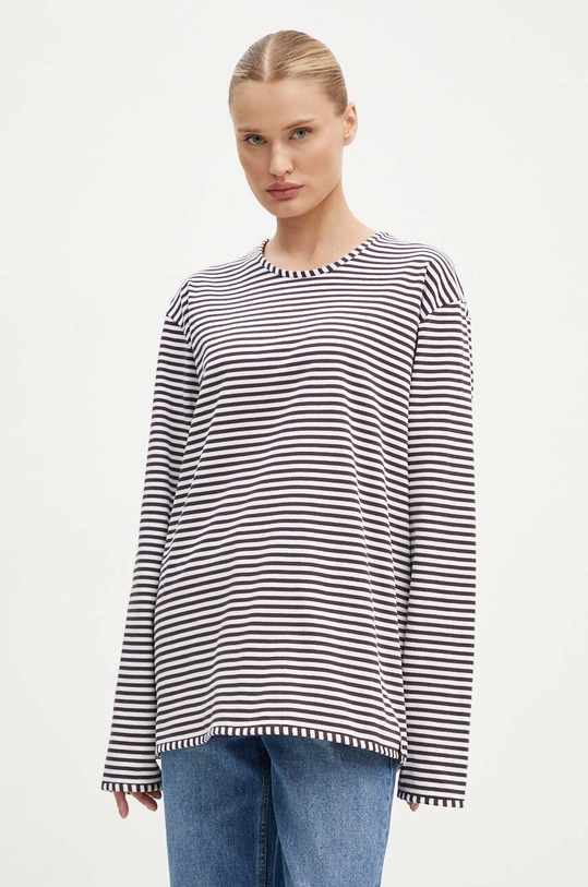 Одяг Бавовняний лонгслів Sunnei RTWXJER004 коричневий