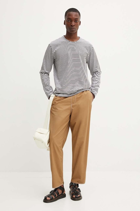 Бавовняний лонгслів Sunnei коричневий RTWXJER004