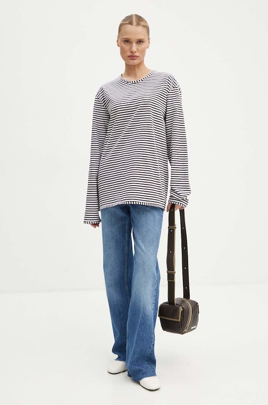 Бавовняний лонгслів Sunnei RTWXJER004 коричневий