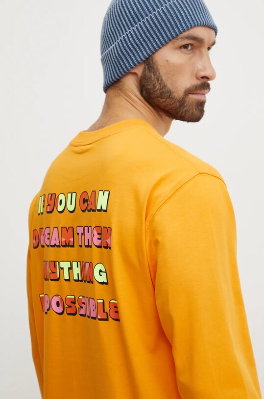 The North Face longsleeve din bumbac TNF x Yinka Ilori NF0A89CA1IW1 portocaliu AW24