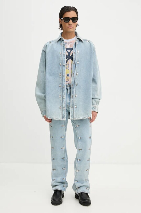 Y/Project longsleeve BONDAGE PRINT LONG SLEEVE FITTED TOP albastru 104TO012