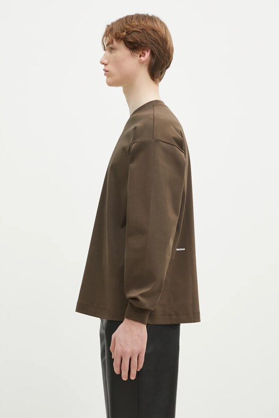 Odzież Pangaia longsleeve bawełniany 10002276 brązowy