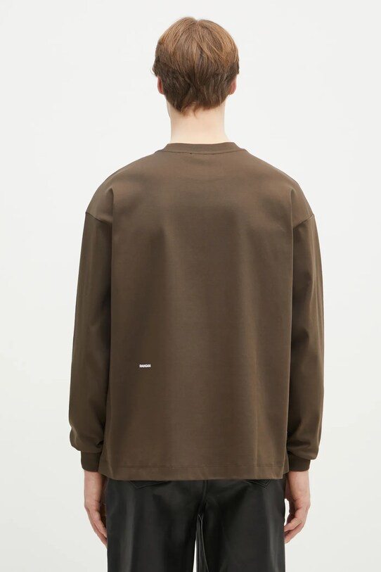 Pangaia longsleeve bawełniany 10002276 brązowy