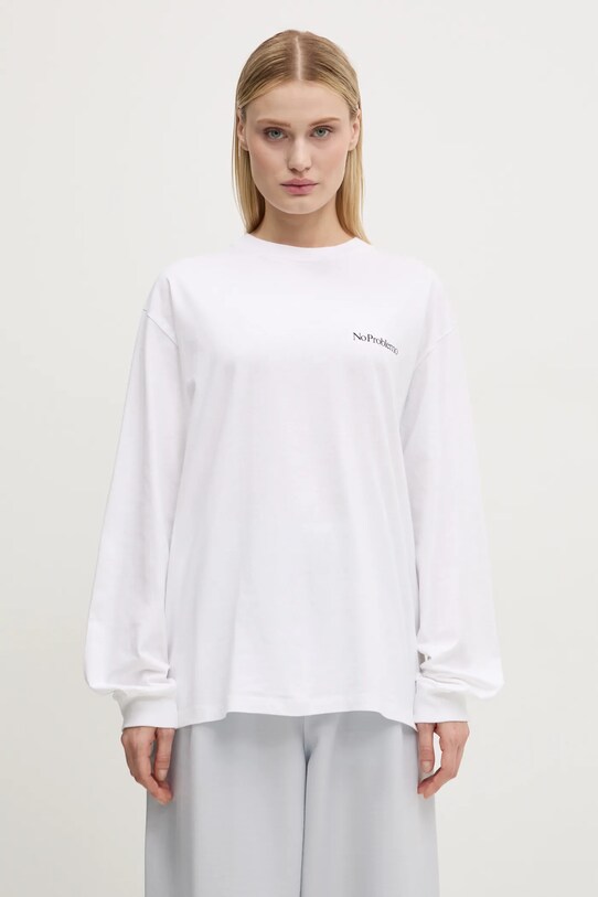 No Problemo cotton longsleeve top Mini Problemo Longleeve Tee NP60029.02 white AW24