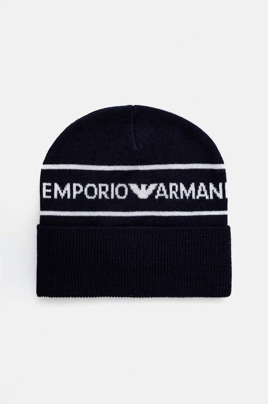 Дитяча вовняна шапка Emporio Armani вовна темно-синій 404707.4F490