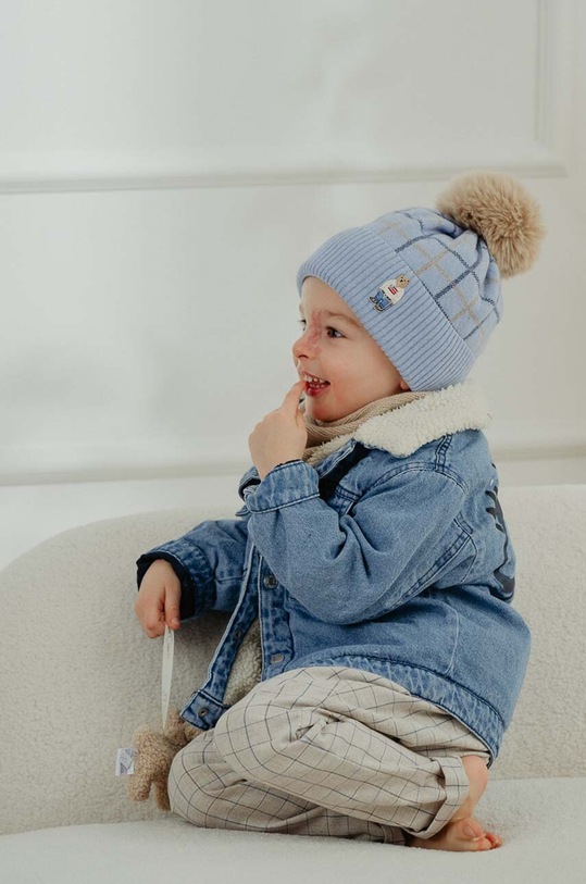 Chlapec Detská čiapka s prímesou vlny Jamiks AUDID II AUDID.II.NAK.gl.JZH225 modrá