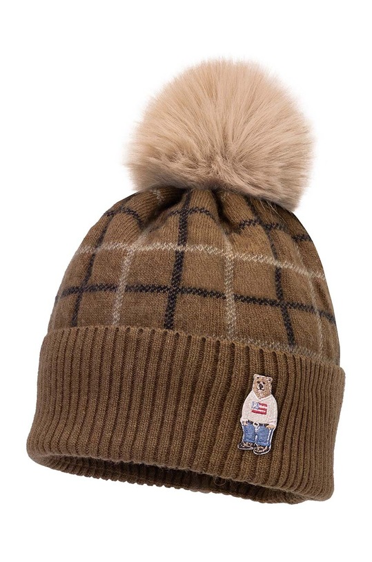 Detská čiapka s prímesou vlny Jamiks AUDID II s prímesou vlny hnedá AUDID.II.NAK.gl.JZH225