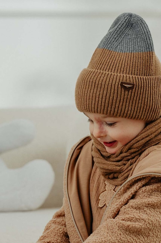 Băieți Jamiks caciula din lana pentru copii DIETER DIETER.NAK.gl.JZH140 maro