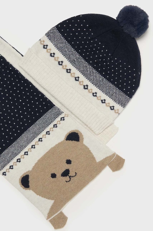Mayoral czapka i szalik z domieszką wełny dziecięcy 10767.3A.Czapkakom.9BYH granatowy AW24