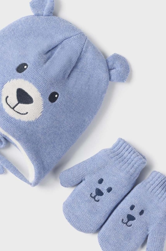 Хлопчик Дитяча шапочка та рукавички з домішкою вовни Mayoral 10772.3D.Czapkakom.9BYH блакитний