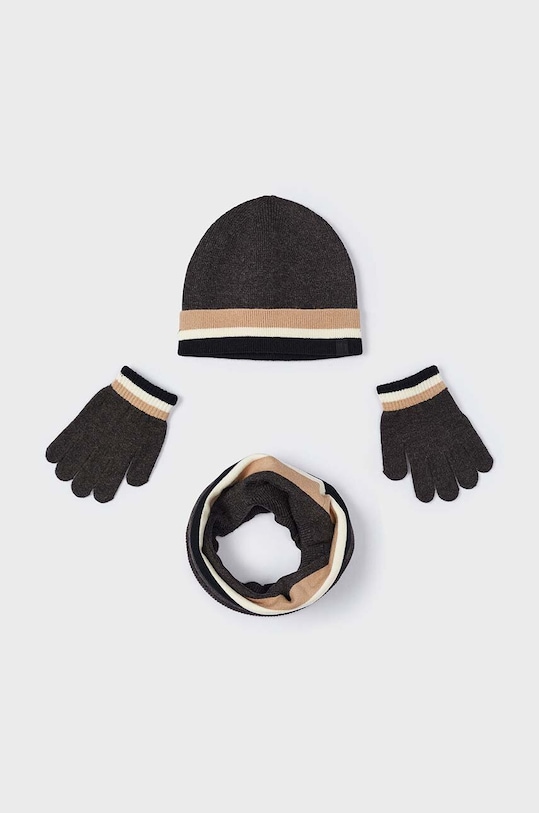 Mayoral caciula, fular si manusi pentru copii cu modele gri 10823.5A.Czapkakom.9BYH