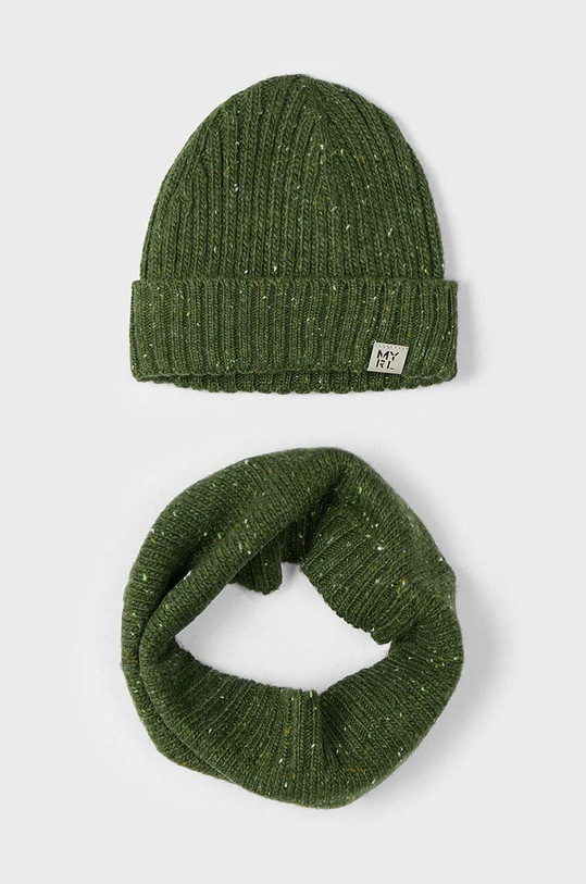 Mayoral un set din caciula si fular pentru copii melanj verde 10824.5G.Czapkakom.9BYH