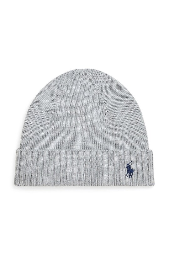 Дитяча вовняна шапка Polo Ralph Lauren вовна сірий 323953204002