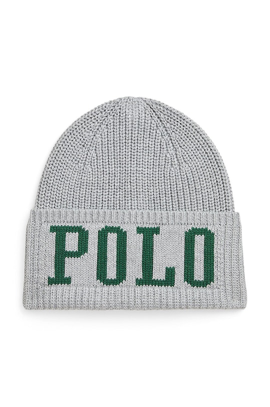 Polo Ralph Lauren czapka bawełniana dziecięca drobny wzór szary 323953210002