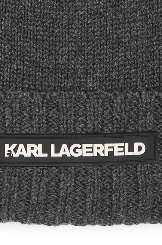 Chłopiec Karl Lagerfeld czapka z domieszką wełny dziecięca Z30361. szary