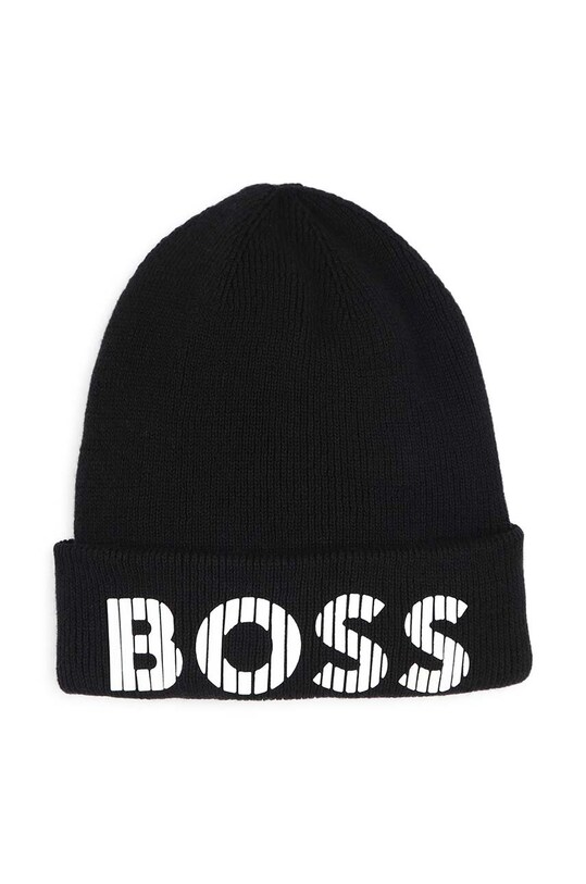 BOSS czapka bawełniana dziecięca nadruk czarny J51564.54.56