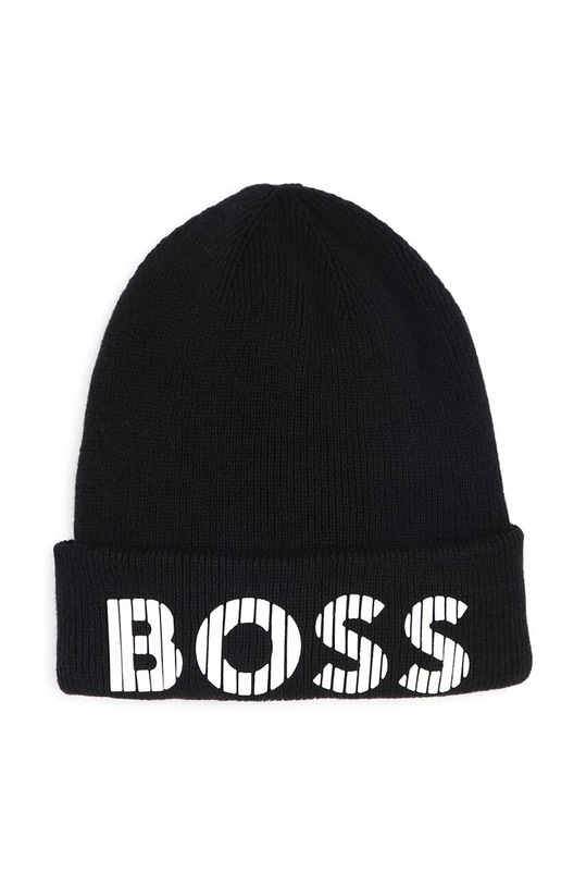 BOSS caciula de bumbac pentru copii print negru J51564.56.58