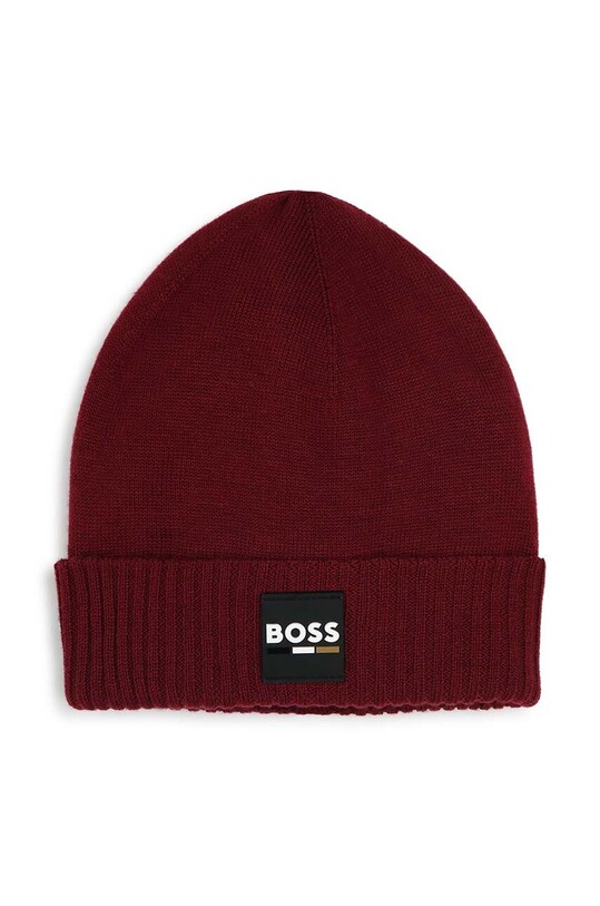 BOSS czapka z domieszką wełny dziecięca z domieszką wełny czerwony J51566.54.56