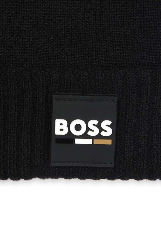 Хлопчик Дитяча шапка з домішкою вовни BOSS J51566.54.56 чорний