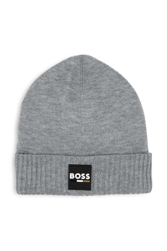 BOSS czapka dziecięca z domieszką wełny szary J51566.56.58