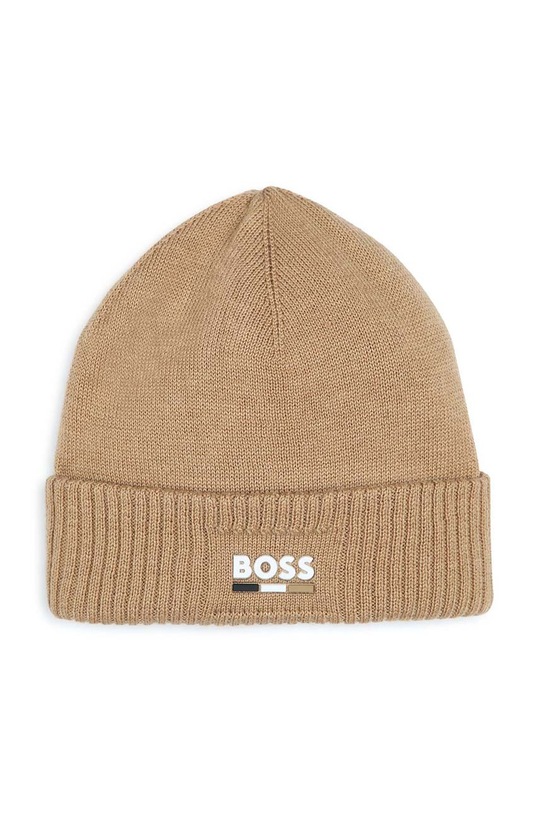 BOSS czapka z domieszką wełny dziecięca z domieszką wełny beżowy J51600.42.50