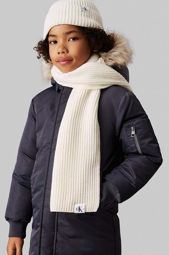 Calvin Klein Jeans czapka i szalik dziecięcy pozostałe beżowy IU0IU00638.9BYH