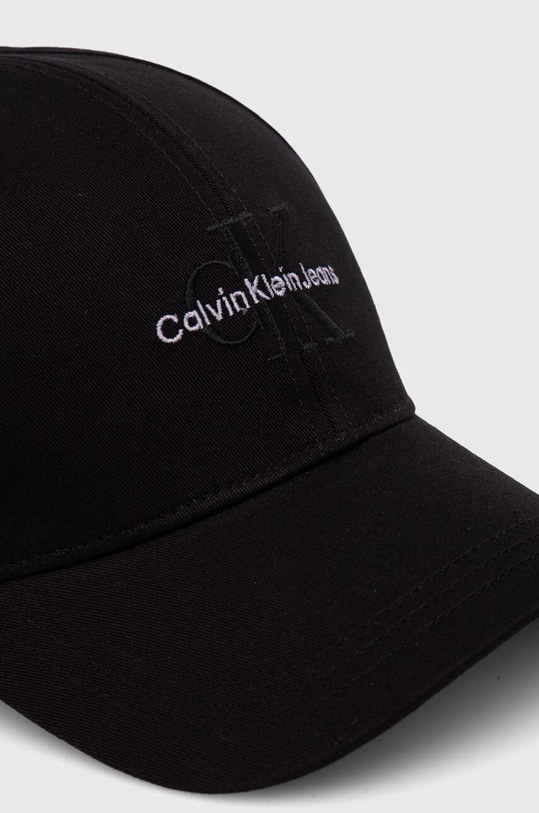 Βαμβακερό καπέλο του μπέιζμπολ Calvin Klein Jeans K60K612317 μαύρο AW24