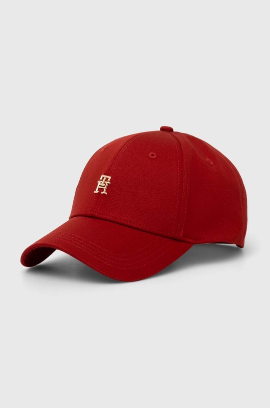 Tommy Hilfiger czapka z daszkiem bawełniana bawełna czerwony AW0AW16771