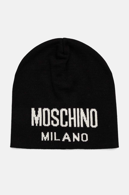 Moschino czapka wełniana wełna czarny M5802.60016