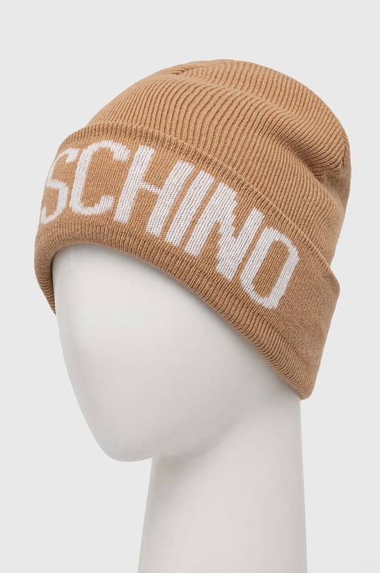 Moschino czapka z domieszką wełny M5672.60102 beżowy AW25