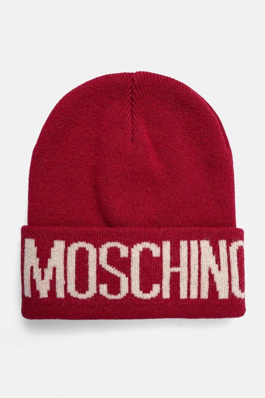 Шапка з домішкою вовни Moschino з додаванням вовни червоний M5672.60102