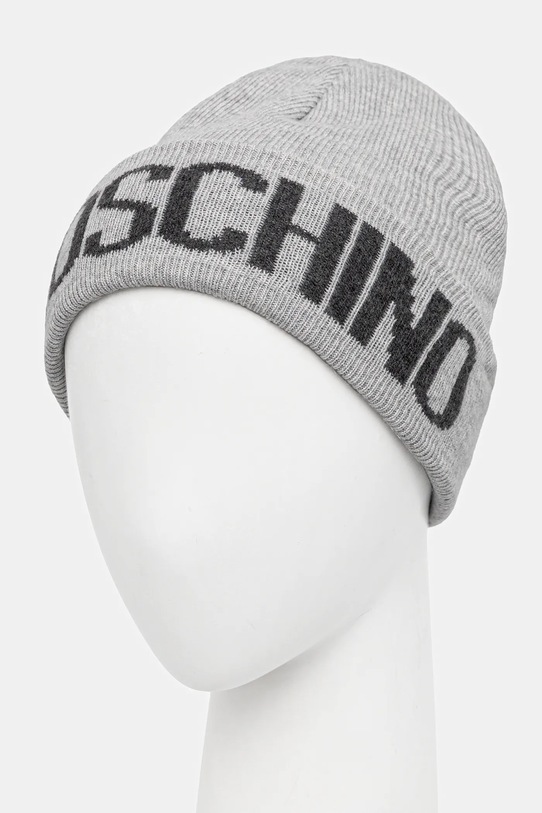Moschino czapka z domieszką wełny M5672.60102 szary AW25