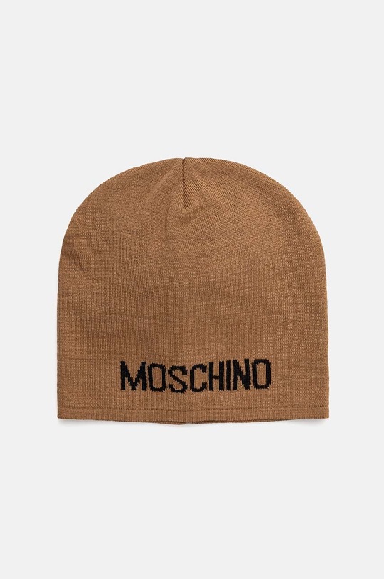 Moschino czapka z domieszką wełny z domieszką wełny brązowy M3132.65294