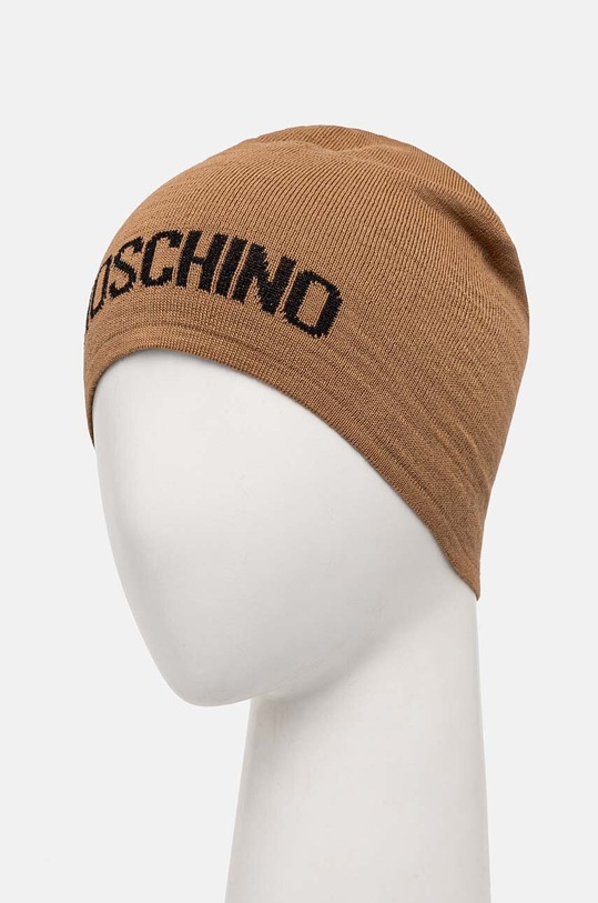 Moschino czapka z domieszką wełny M3132.65294 brązowy AW24