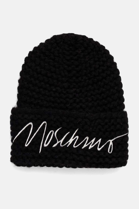 Moschino caciula de lana imprimeu negru M3170.65423