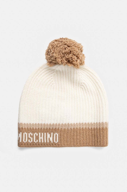 Čepice Moschino s příměsí vlny béžová M3179.65432