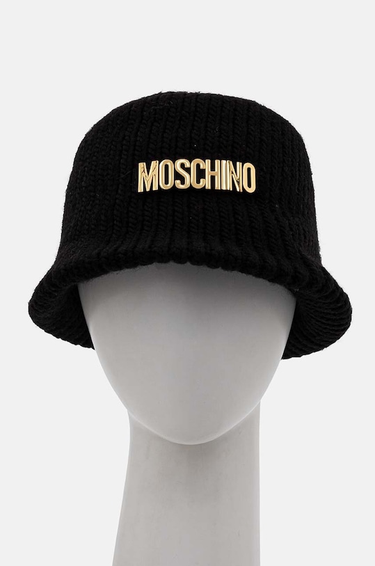 Moschino kapelusz z domieszką wełny z domieszką wełny czarny M3146.65417
