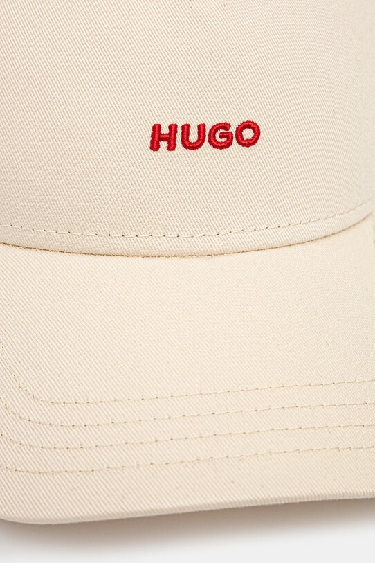 Хлопковая кепка HUGO 50519255 бежевый SS25